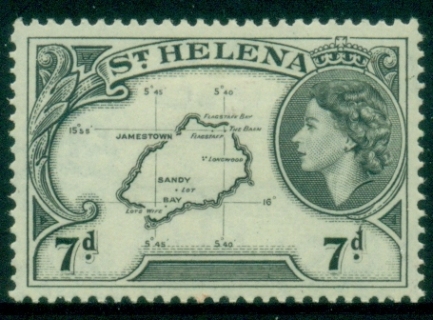 St-Helena-1953-QEII-Badge-of-the-Colony-7d-Map-MLH