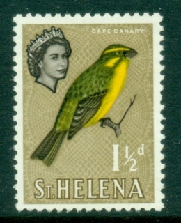 St-Helena-1961-QEII-Pictorial-1½d-Cape-Canary-MLH