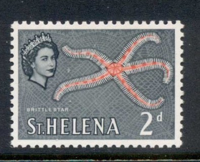 St-Helena-1961-QEII-Pictorials-Brittle-Starfish-2d-MUH