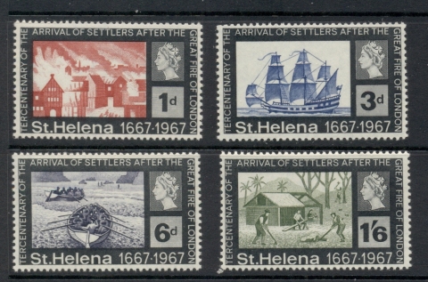 St-Helena-1967-Great-Fire-of-London-Settlers-MUH