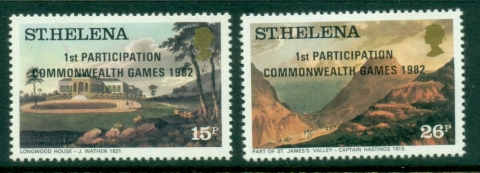 St-Helena-1982-Views-Opt-Commonwealth-Games-MLH