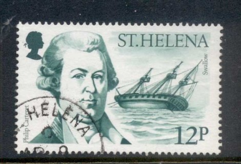 St-Helena-1986-Explorers-Ships-12p-Philip-Carteret-FU