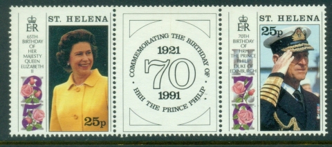 St-Helena-1991-QEII-Prince-Phillip-Birthdays-MUH