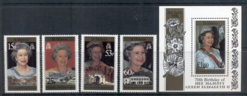 St-Helena-1996-QEII-70th-Birthday-MS-MUH