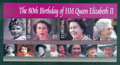 St-Helena-2006-QEII-80th-Birthday-MS-MUH