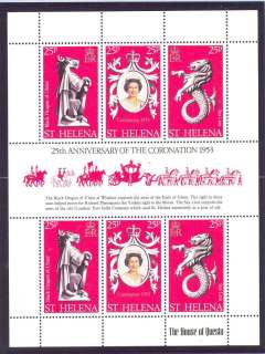 St-Helena-1978 QEII Coronation 25th Anniversary Sheetlet
