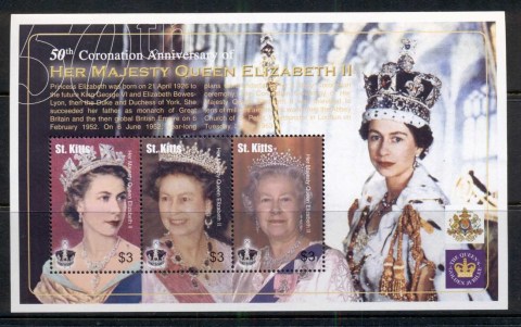 St-Kitts-2003 QEII Coronation 50th Anniv. Sheetlet