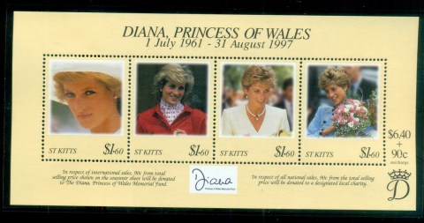 St-Kitts-1998 Princess Diana in Memoriam, MS