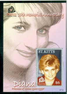 St-Kitts-2007 Princess Diana in Memoriam, 10th Anniv., In Loving Memory MS