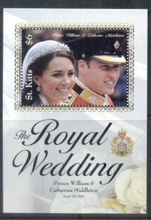 St-Kitts-2011 Royal Wedding William & Kate #1116 $6 MS