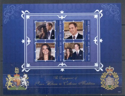 St-Kitts-2011 Royal Engagement William & Kate #1029 $2.50 MS