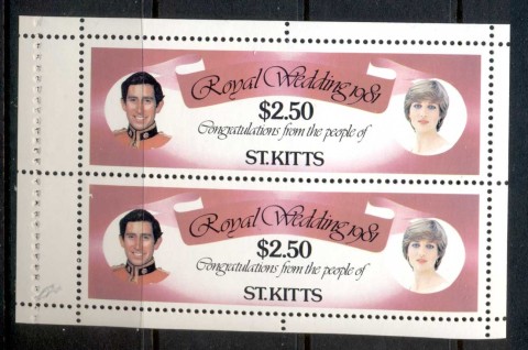 St-Kitts-1981-Royal-Wedding-Charles-Diana-2-50-booklet-pane-MUH