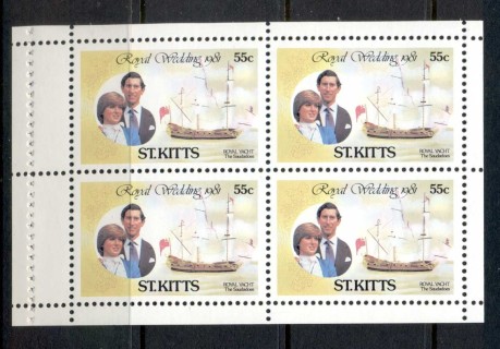 St-Kitts-1981-Royal-Wedding-Charles-Diana-55c-booklet-pane-MUH