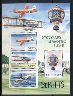 St-Kitts-1983-Manned-Flight-Bicentenary-MS-MUH