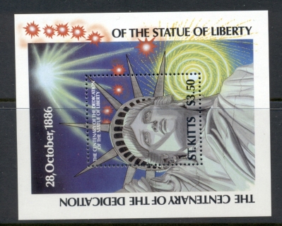 St-Kitts-1986-Statue-of-Liberty-Centenary-MS-MUH