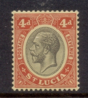 St-Lucia-1913-14-KGV-Portrait-Wmk-Multiple-Crown-CA-4d-MLH