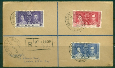 St-Lucia-1937-KGVI-Coronation-FDC