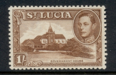 St-Lucia-1938-48-KGVI-Pictorial-1-Government-House-MUH