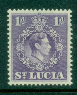 St-Lucia-1938-48-KGVI-Portrait-Perf-14x14-5-1d-violet-MLH