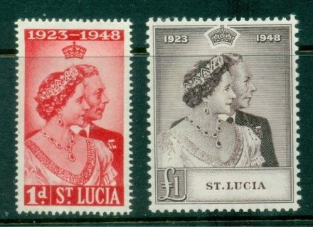 St-Lucia-1948-KGVI-Silver-Wedding-MUH