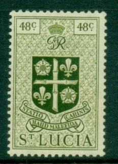 St-Lucia-1949-KGVI-Arms-48c-MLH