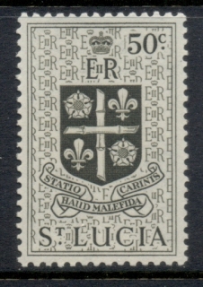 St-Lucia-1953-54-QEII-Arms-50c-MUH