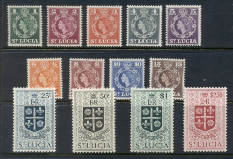 St-Lucia-1953-54-QEII-Portrait-Arms-MLH