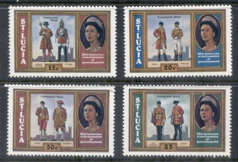 St-Lucia-1978-QEII-Coronation-25th-Anniversary-MUH