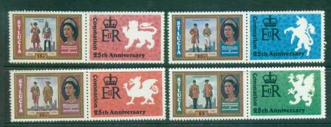 St-Lucia-1978-QEII-Coronation-25th-Anniversary-labels-MUH-Lot55128