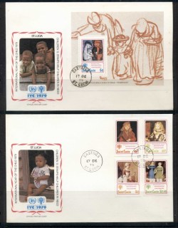 St-Lucia-1979-IYC-International-year-of-the-Child-Ms-2x-FDC