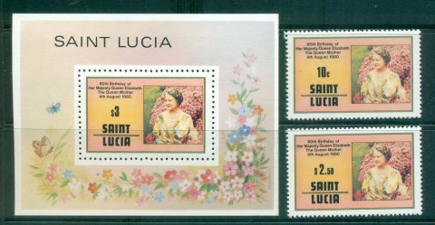 St-Lucia-1980-Queen-Mother-80th-Birthday-MS-MUH-Lot55131