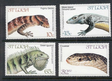 St-Lucia-1984-Endangered-Reptiles-MUH