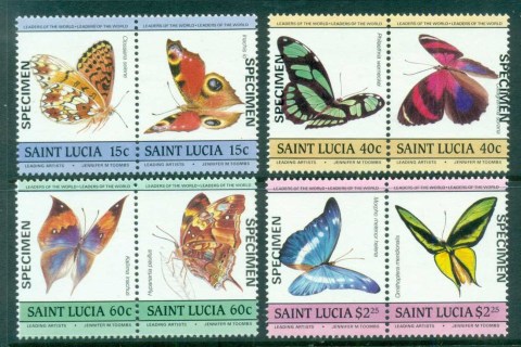 St-Lucia-1985-Butterflies-SPECIMEN-MUH