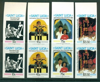 St-Lucia-1985-Youth-Year-IMPERF-pairs-MUH-Lot21291