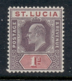 St-Lucia-1902-03-KEVII-Portrait-Wmk-Crown-CA-1d-MLH