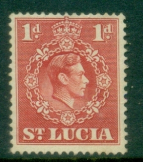 St-Lucia-1938-48-KGVI-Portrait-1d-red-Perf-14½x14-MLH
