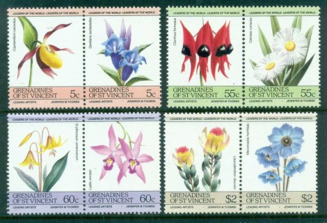 St-Vincent-Grenadines-1985-LOW-Flowers-MUH