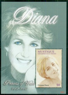 St-Vincent-Mustique-2007 Princess Diana in Memoriam, 10th Anniv., Portrait of a Princess MS