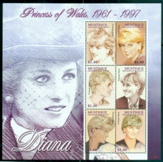 St-Vincent-Mustique-2007 Princess Diana in Memoriam, 10th Anniv., Sophisticated Lady MS