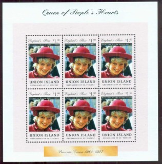 St-Vincent-Union-Is-1997 Princess Diana in Memoriam, Red Hat MS