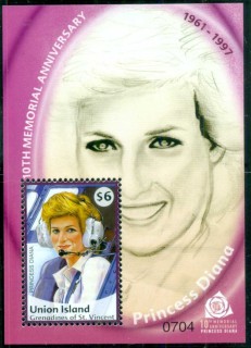 St-Vincent-Union-Is-2007 Princess Diana in Memoriam, 10th Anniv., Sketches of a Princess MS