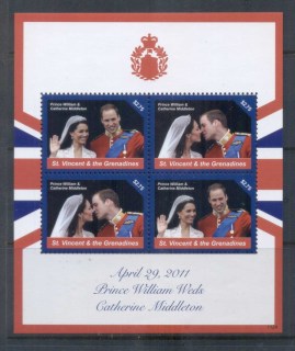 St-Vincent-Grenadines-2011 Royal Wedding William & Kate #1124 $2.75