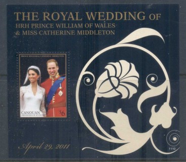 St-Vincent-Canouan-2011 Royal Wedding William & Kate #1110 $6 MS