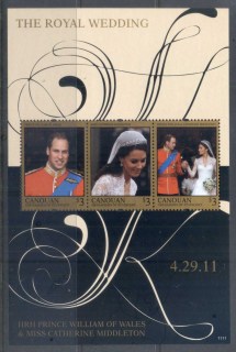 St-Vincent-Canouan-2011 Royal Wedding William & Kate #1111 $3 MS