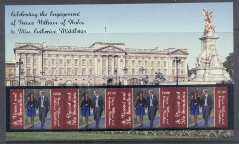 St-Vincent-Grenadines-2011 Royal Engagement William & Kate #1041 $2.50 MS