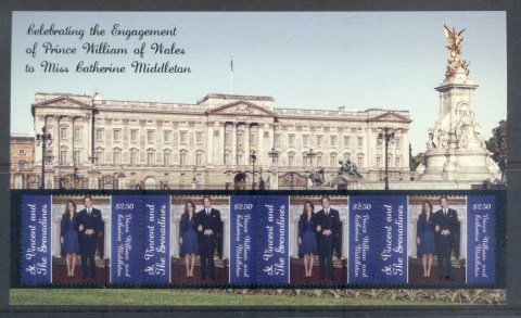 St-Vincent-Grenadines-2011 Royal Engagement William & Kate #1042 $2.50 MS