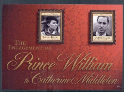 St-Vincent-Union-Is-2011 Royal Engagement William & Kate #1025 $3 MS