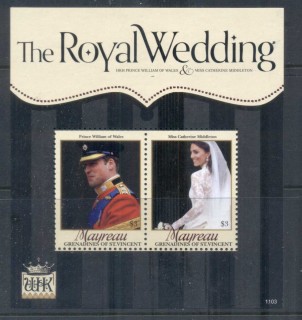 St-Vincent-Mayreau-2011 Royal Wedding William & Kate #1103 $3 MS