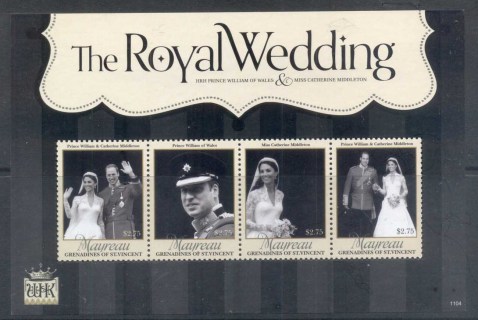 St-Vincent-Mayreau-2011 Royal Wedding William & Kate #1104 $2.75 MS