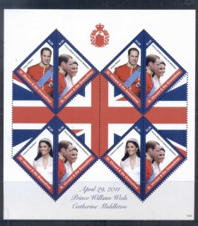 St-Vincent-Grenadines-2011 Royal Wedding William & Kate #1125 $1.20 MS